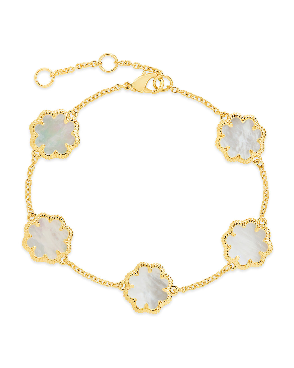 Rose Petal Station Bracelet in Gold