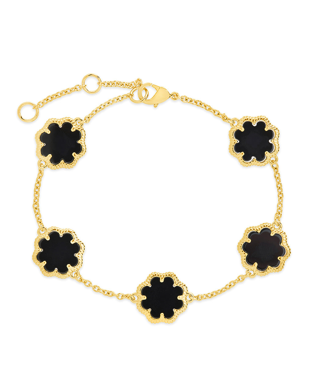 Rose Petal Station Bracelet in Gold
