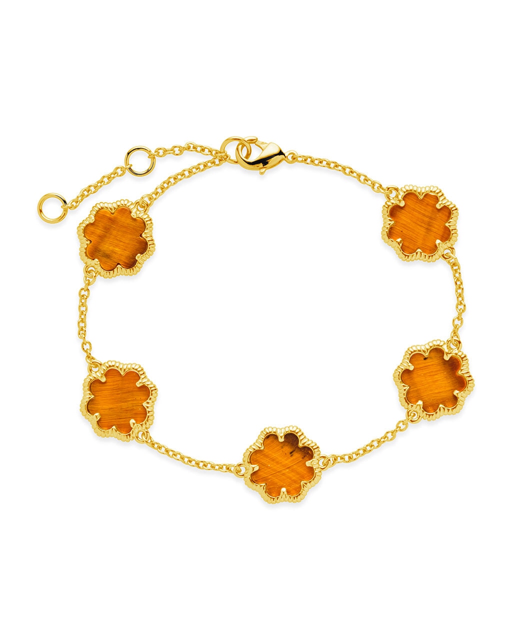 Rose Petal Station Bracelet in Gold