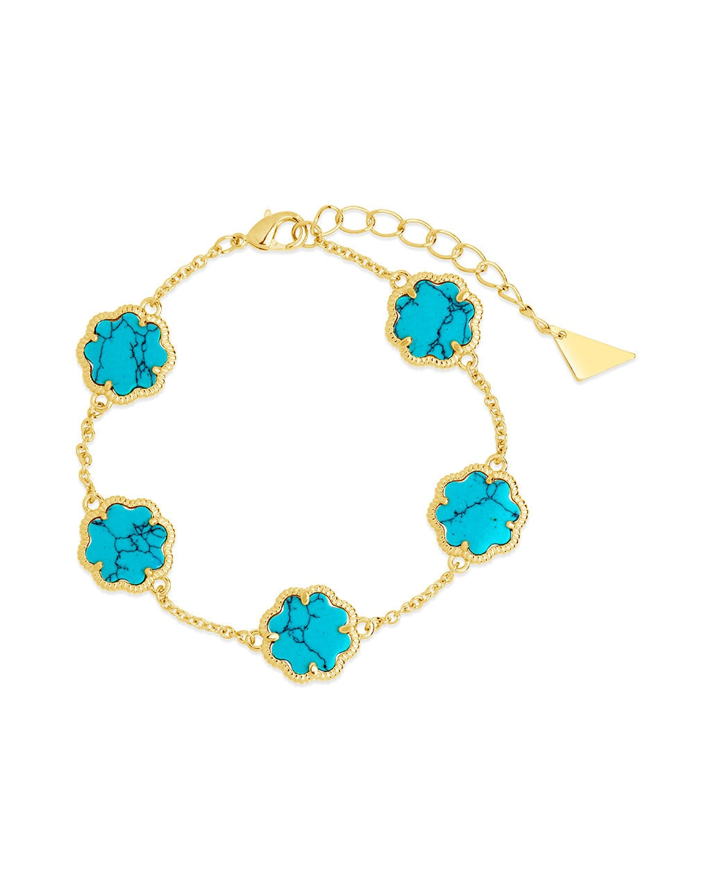 Rose Petal Station Bracelet in Gold