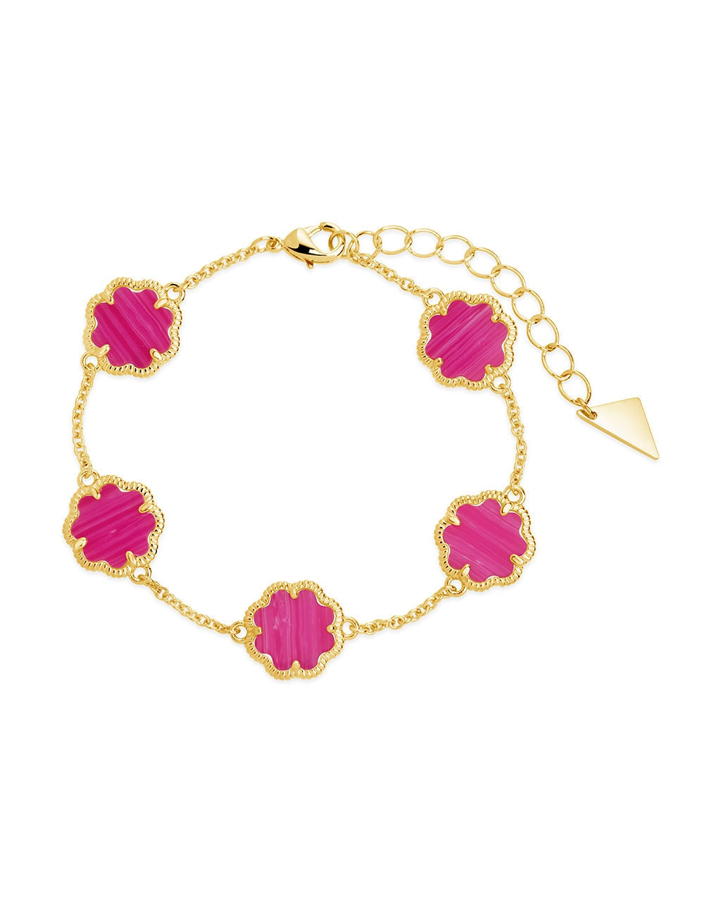 Rose Petal Station Bracelet in Gold