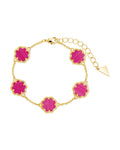 Rose Petal Station Bracelet in Gold