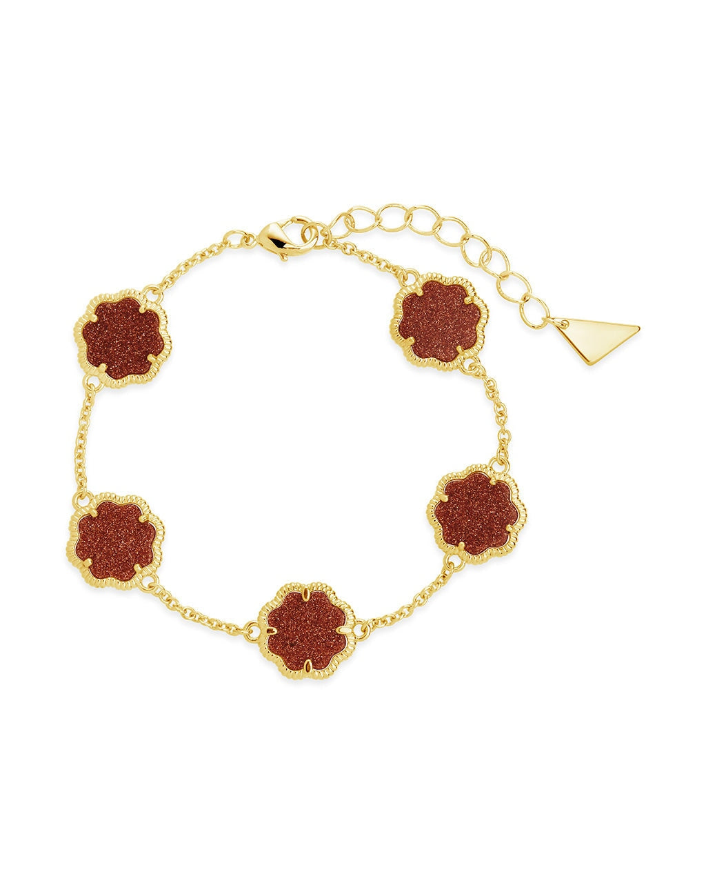 Rose Petal Station Bracelet in Gold