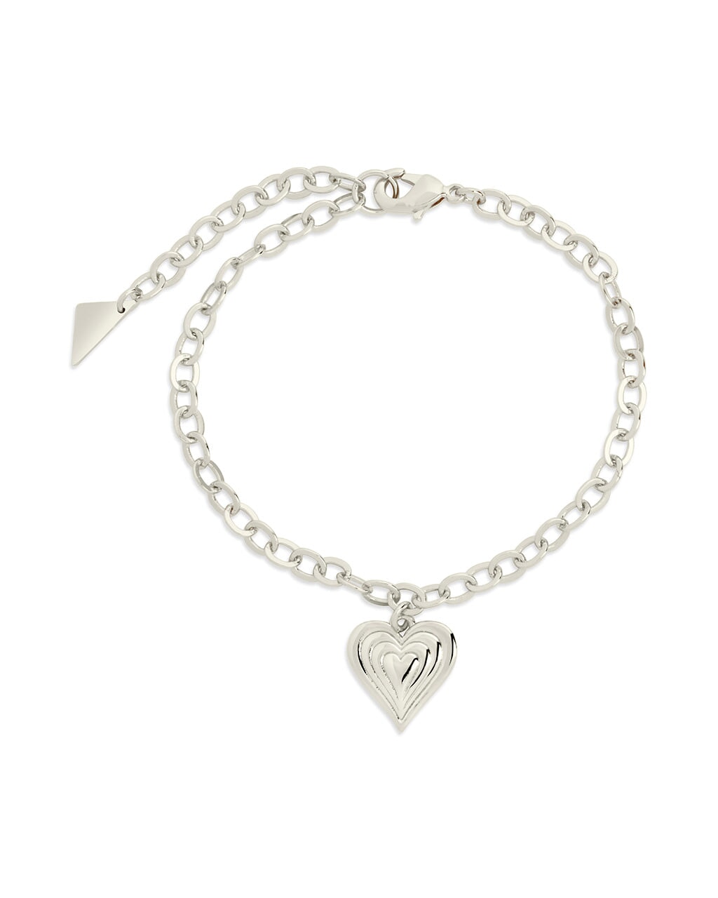 Beating Heart Charm Bracelet in Silver