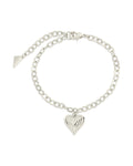 Beating Heart Charm Bracelet in Silver
