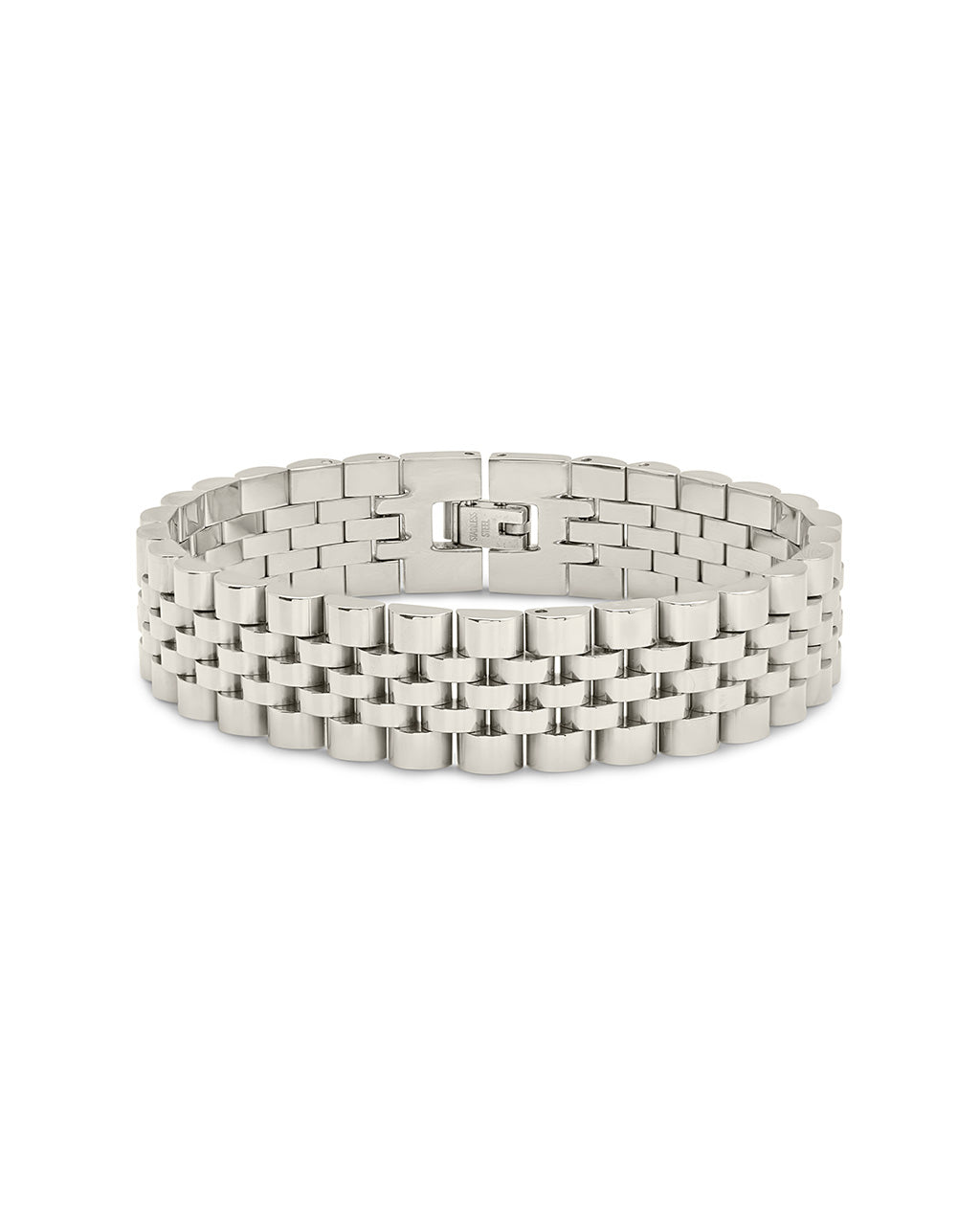 Chunky Watch Band Chain Bracelet in Silver