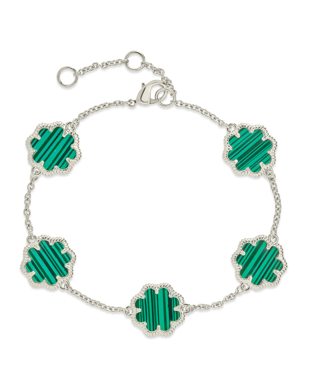 Rose Petal Station Bracelet in Silver