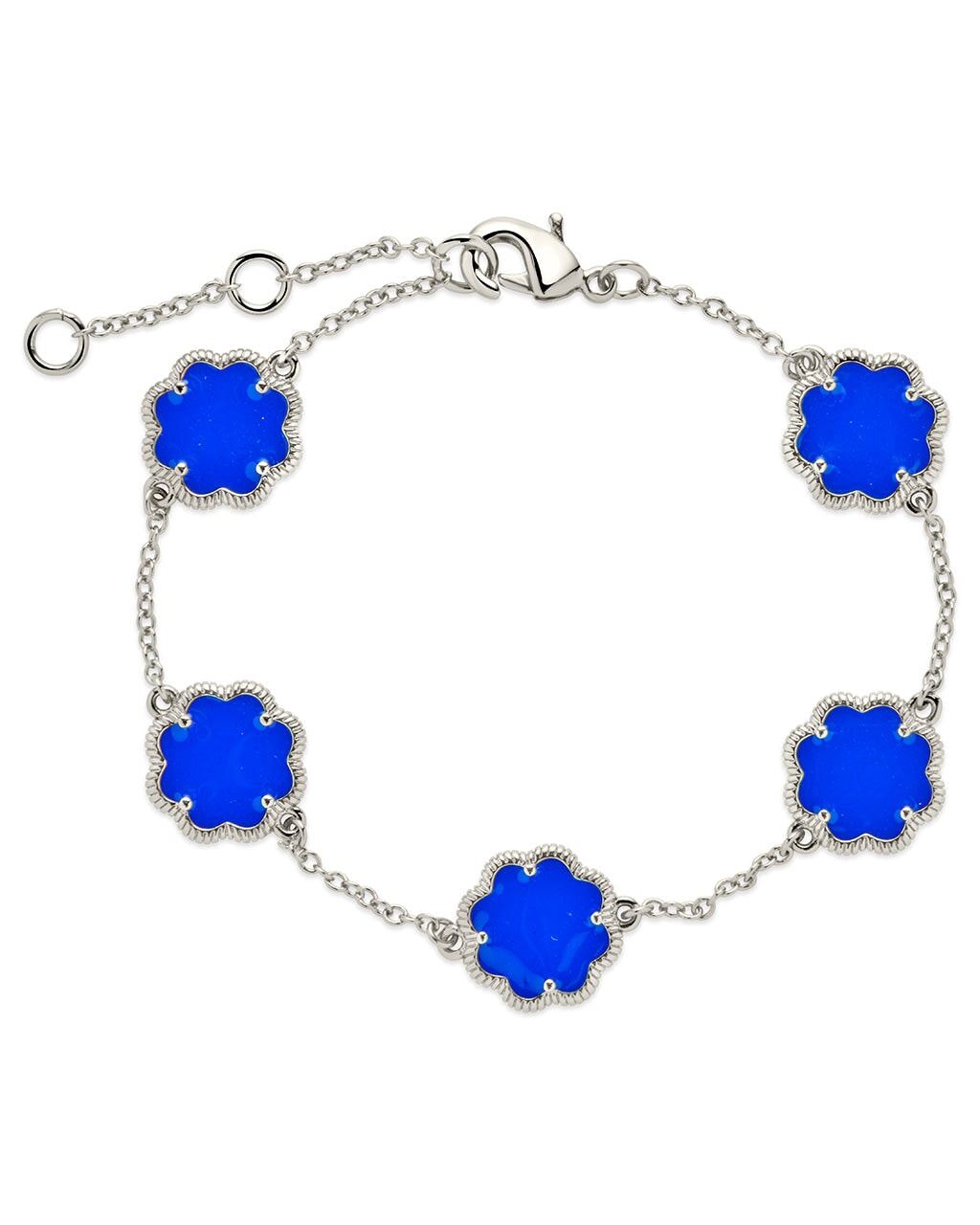 Rose Petal Station Bracelet in Silver