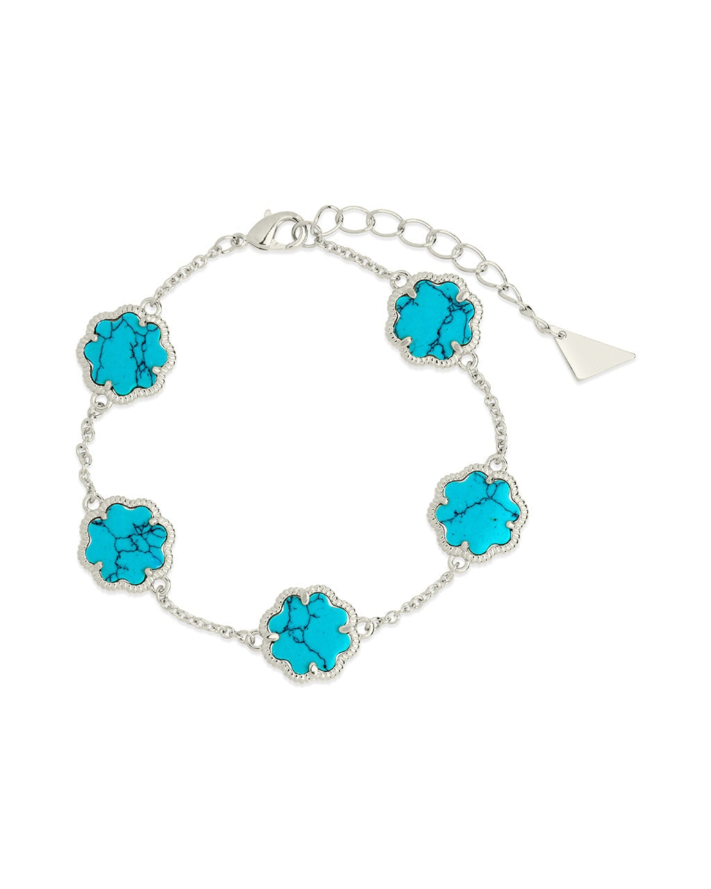 Rose Petal Station Bracelet in Silver