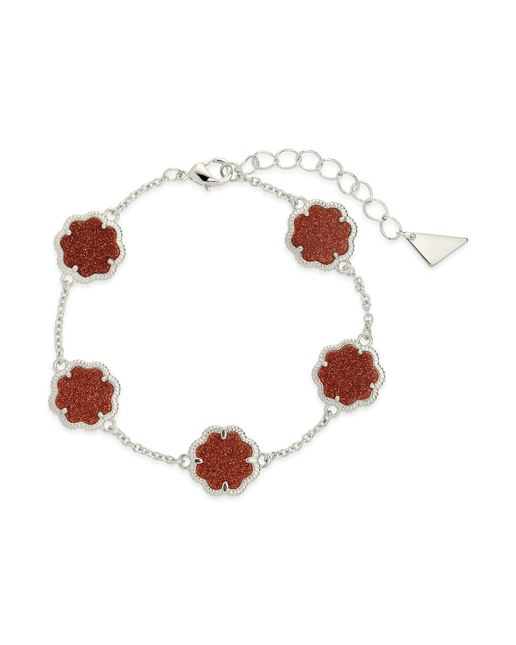 Rose Petal Station Bracelet in Silver