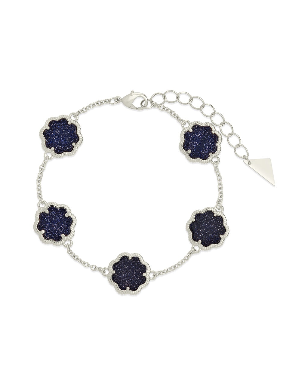 Rose Petal Station Bracelet in Silver