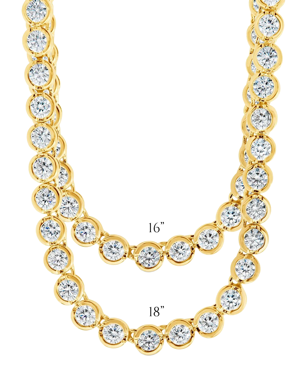Helene Bezel CZ Tennis Necklace in 14K Gold Plated