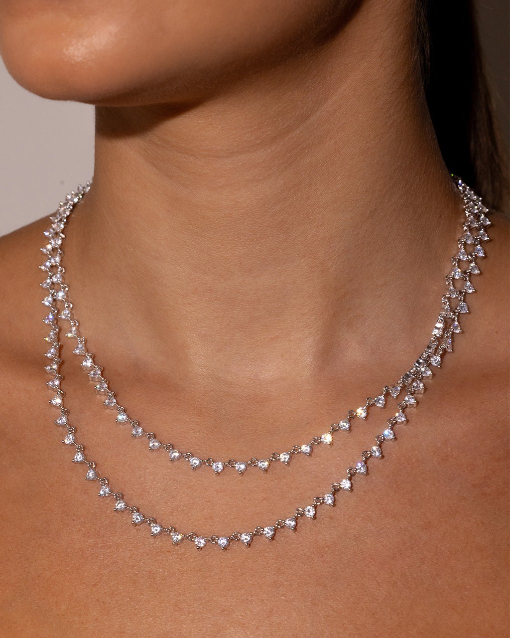Brigid Staggered CZ Tennis Necklace - view 8