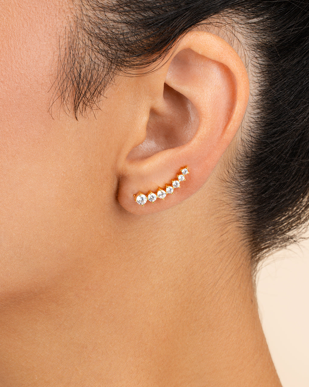 Graduated CZ Crawler Earrings - view 2