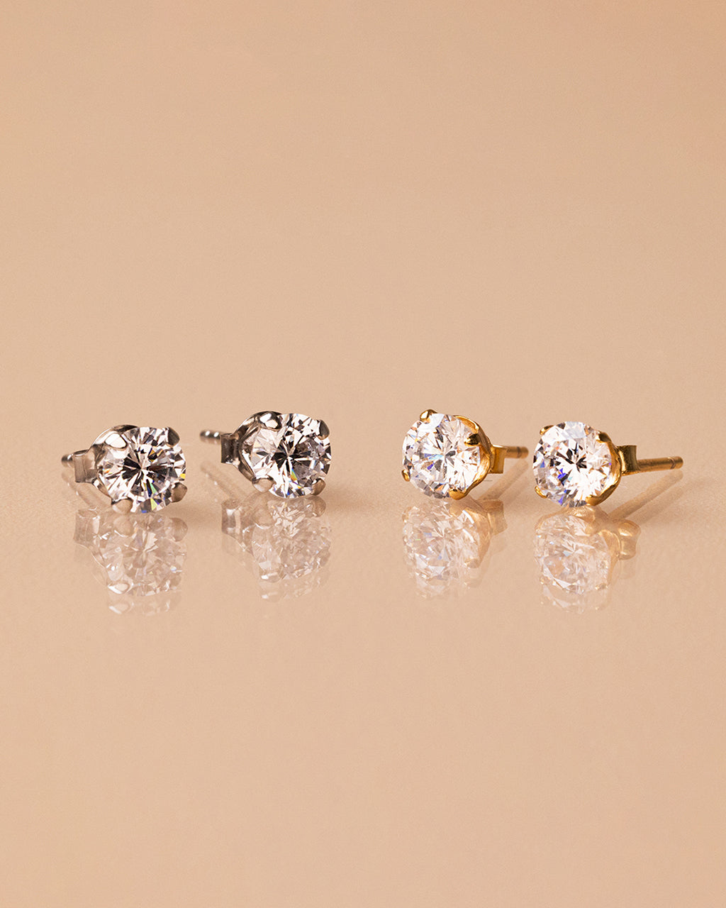 5mm CZ Stud Earrings - view 3