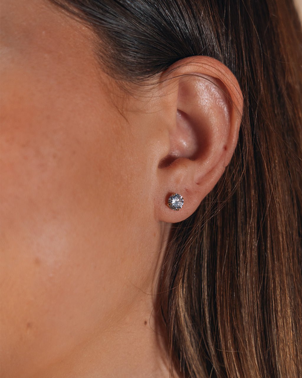 6mm CZ Stud Earrings - view 4