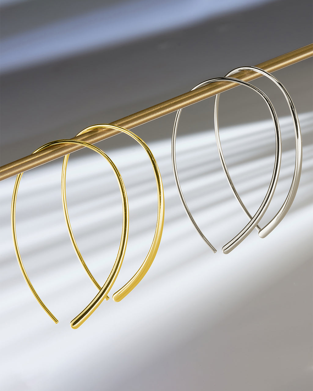 Delicate Threader Hoop Earrings - view 7
