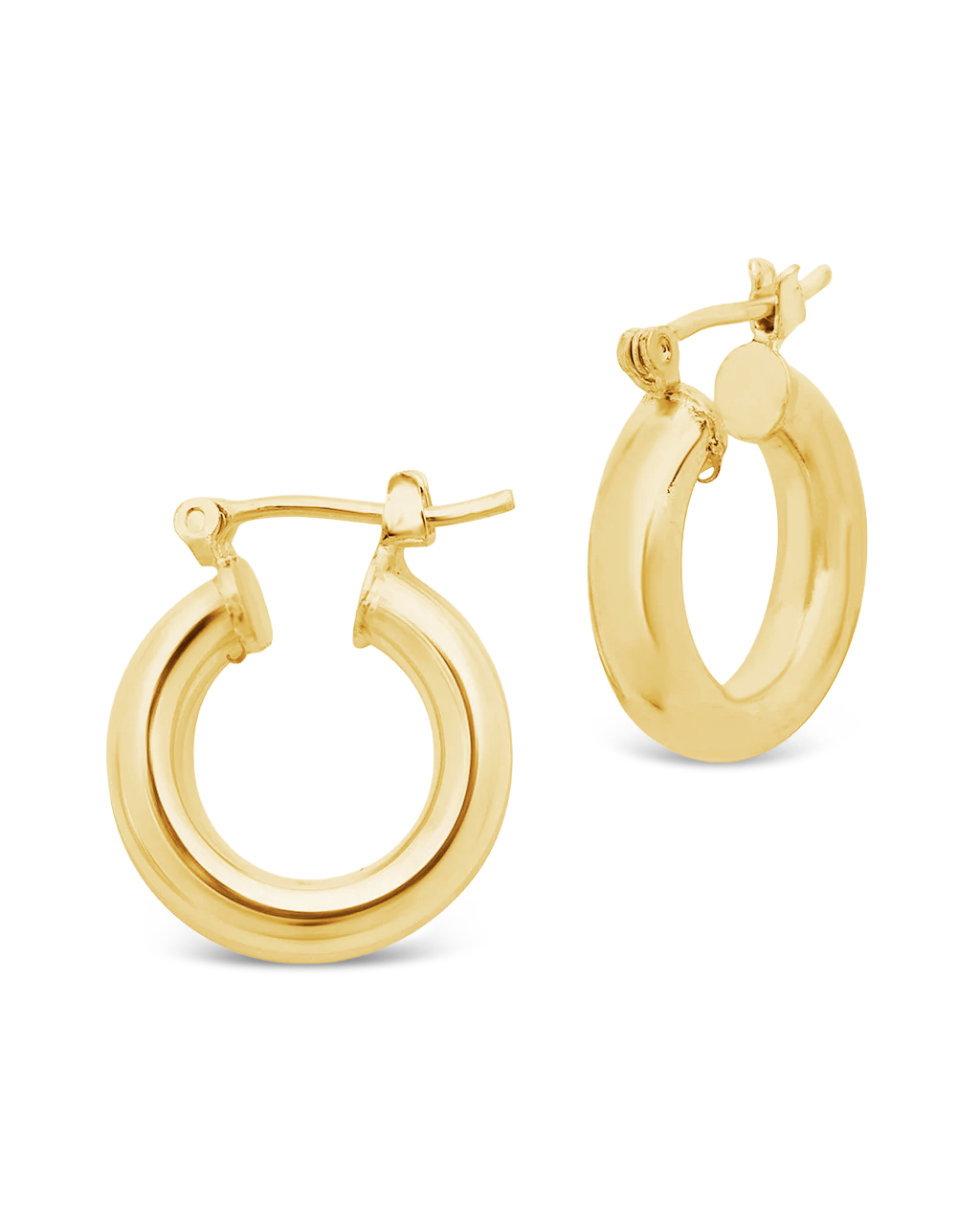 Chunky Tube Hoops in Gold
