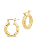 Chunky Tube Hoops in Gold
