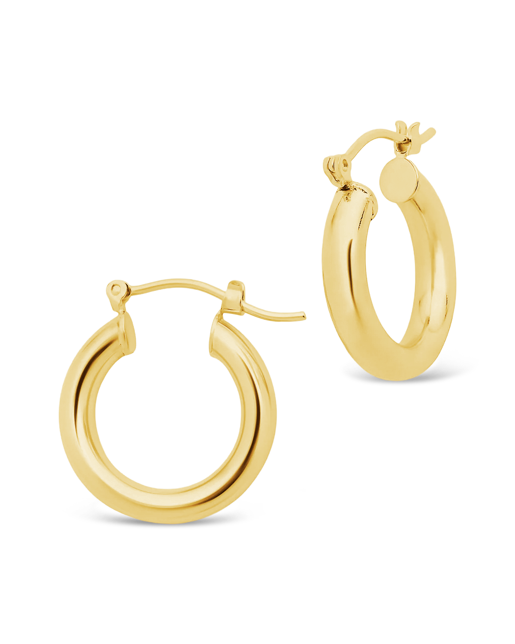 Chunky Tube Hoops in Gold