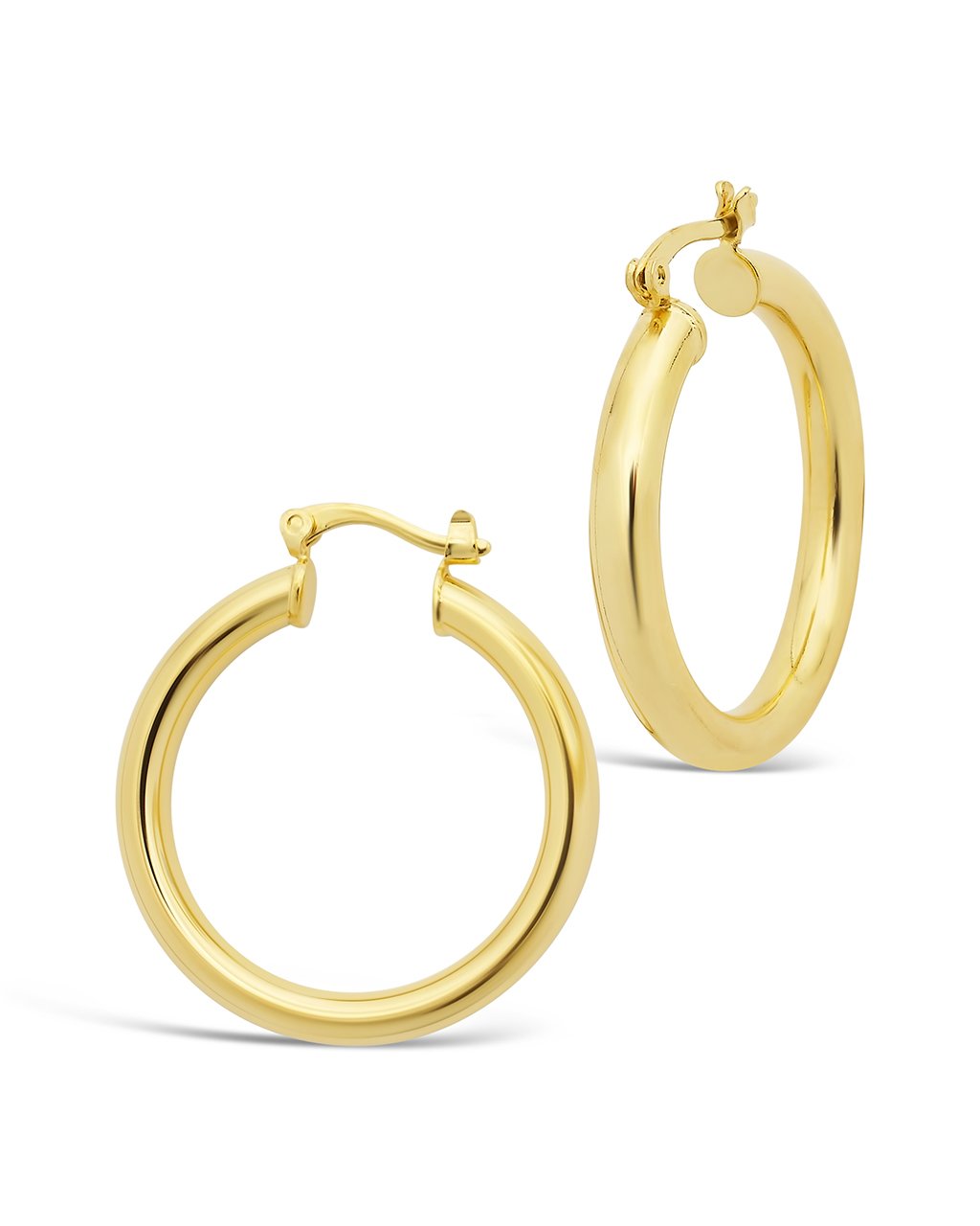 Chunky Tube Hoops in Gold