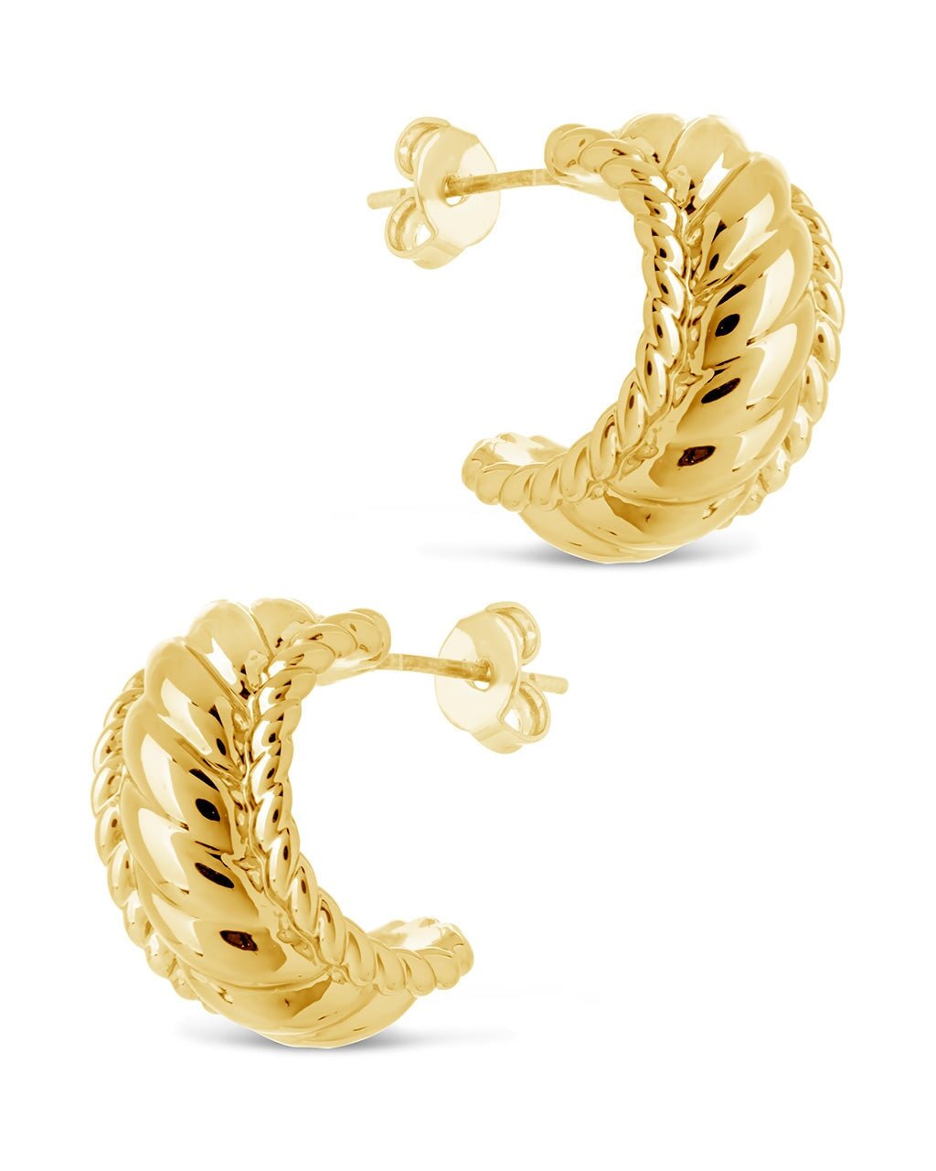 Kalina Quilted Huggie Hoop Earrings - view 6