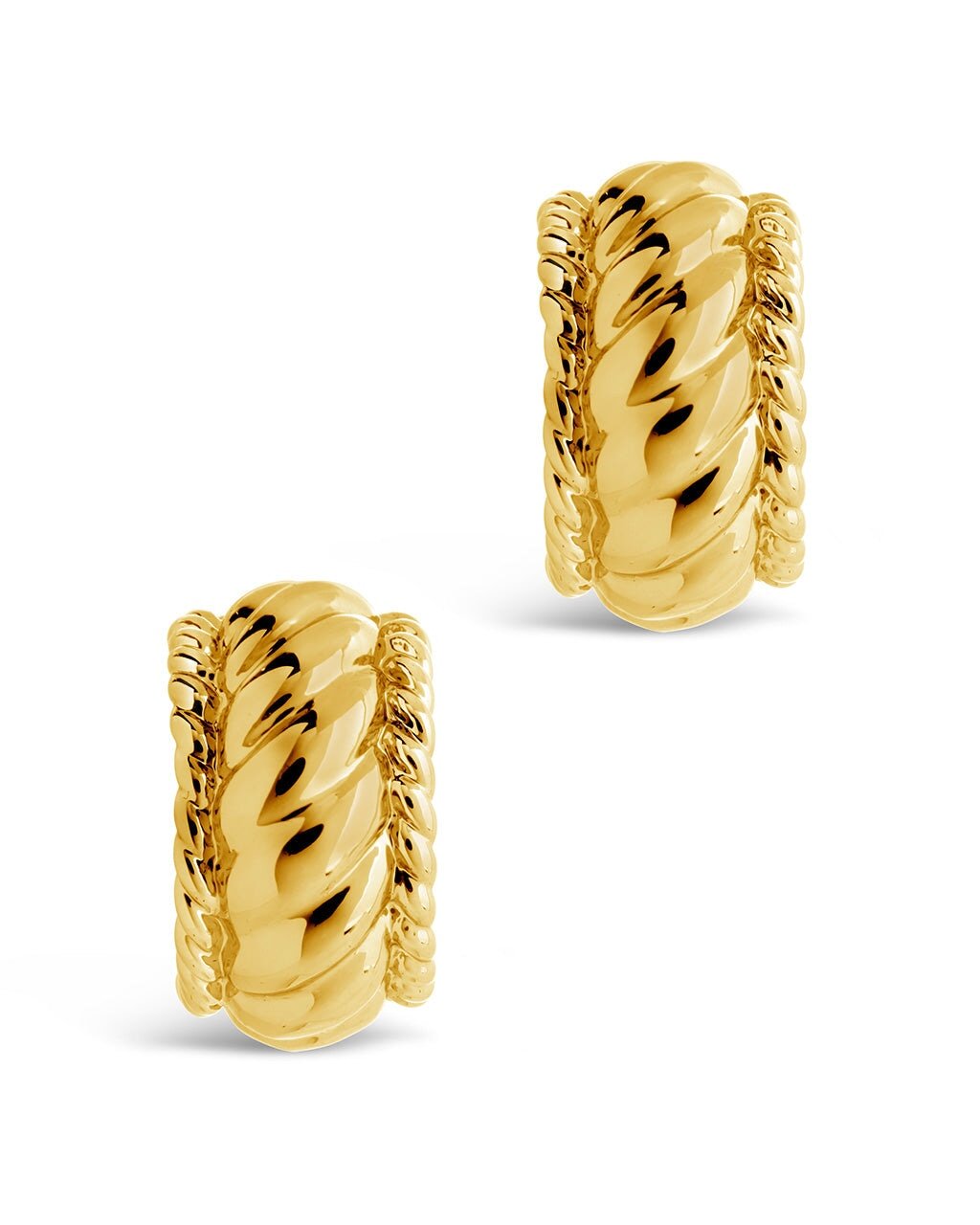 Kalina Quilted Huggie Hoop Earrings - view 9