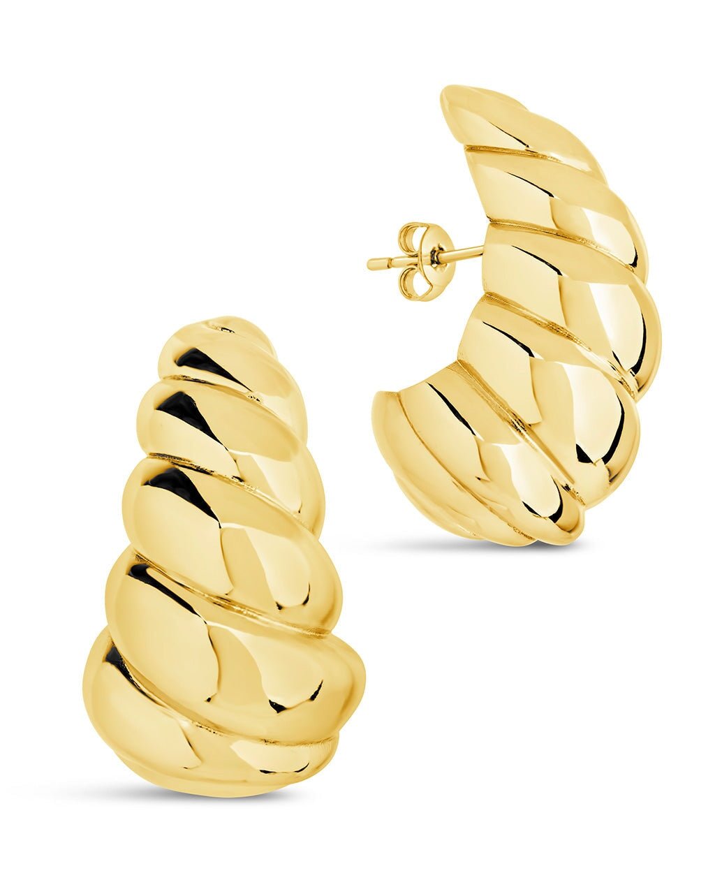 Bobine Statement Stud Earrings in Gold