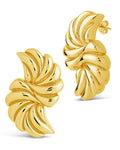 Twisted Croissant Stud Earrings in Gold