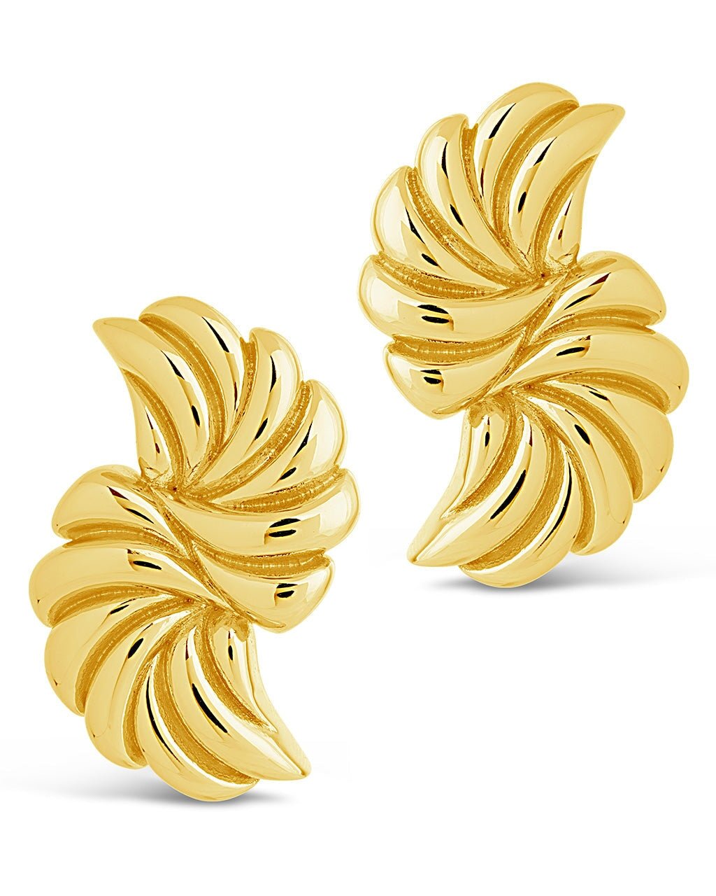 Twisted Croissant Stud Earrings - view 3