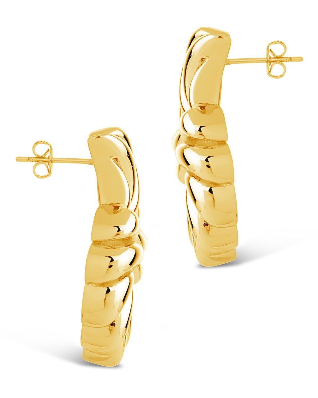 Twisted Croissant Stud Earrings - view 7