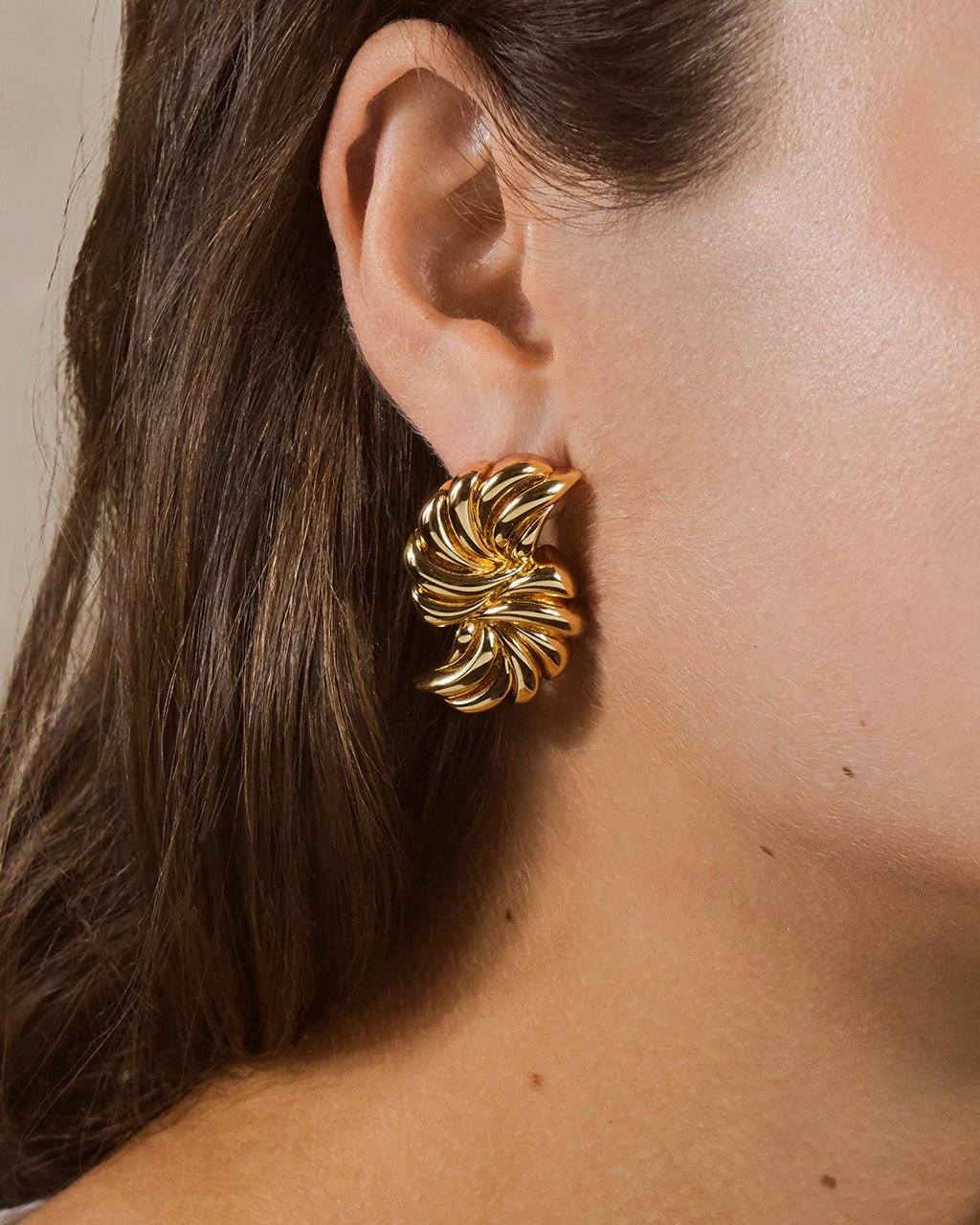 Twisted Croissant Stud Earrings - view 2