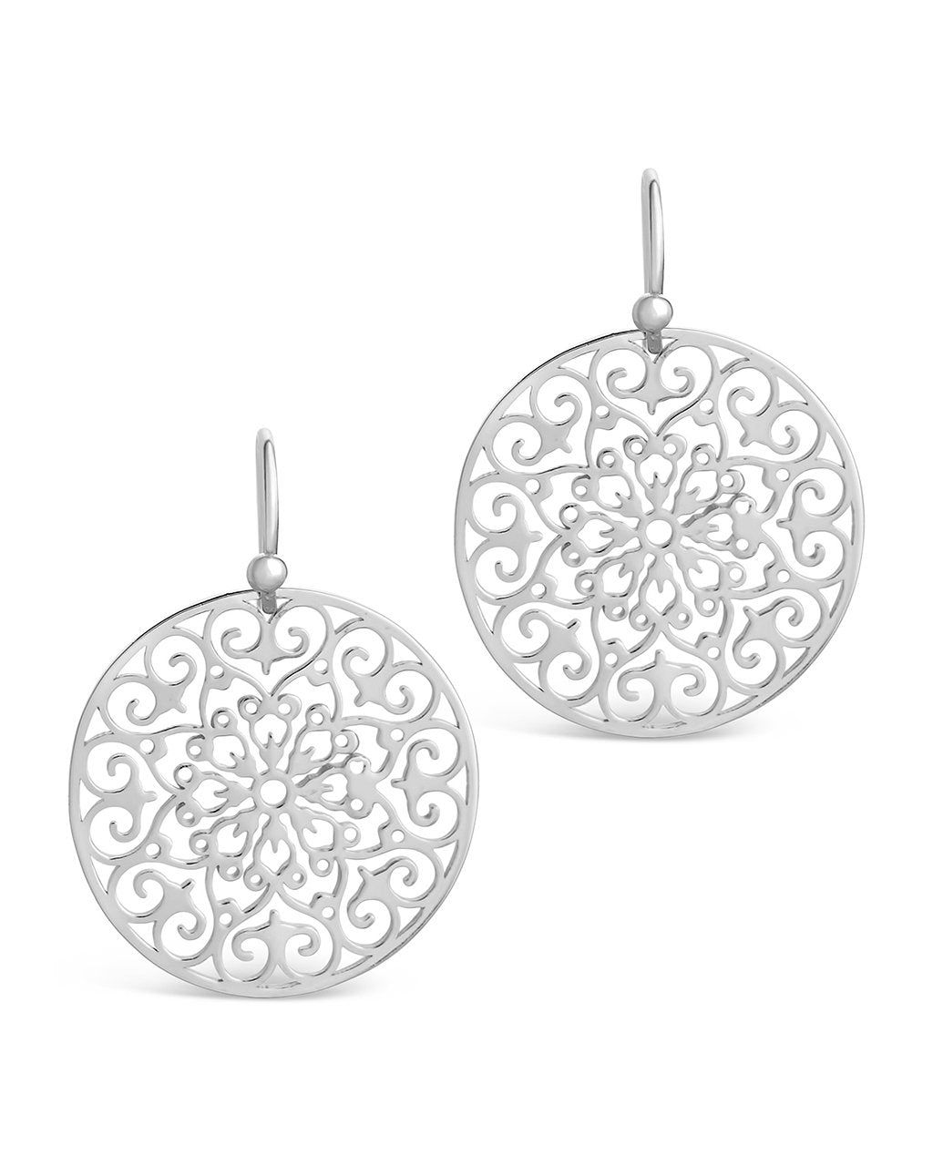 Round Filigree Dangle Earrings - view 3