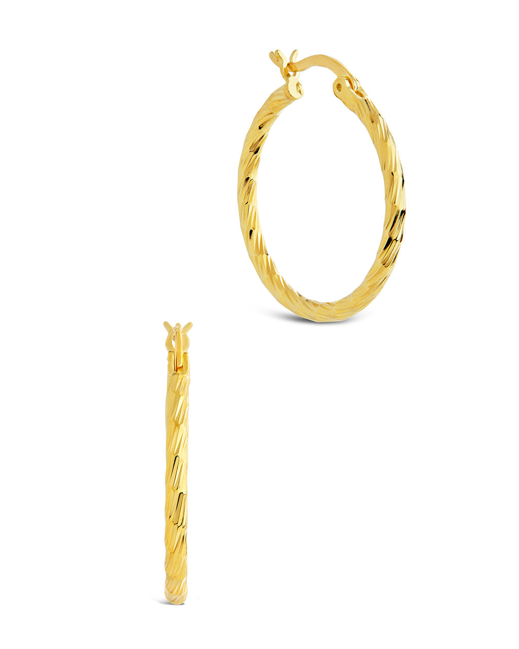 Anita Textured Hoop Earrings - view 4