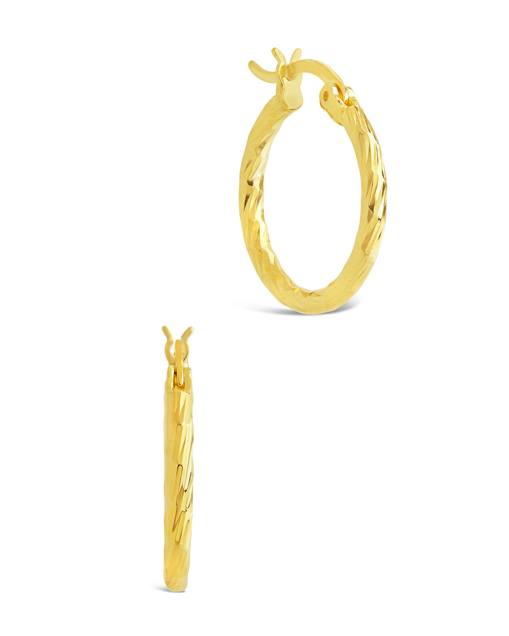 Anita Textured Hoop Earrings - view 7