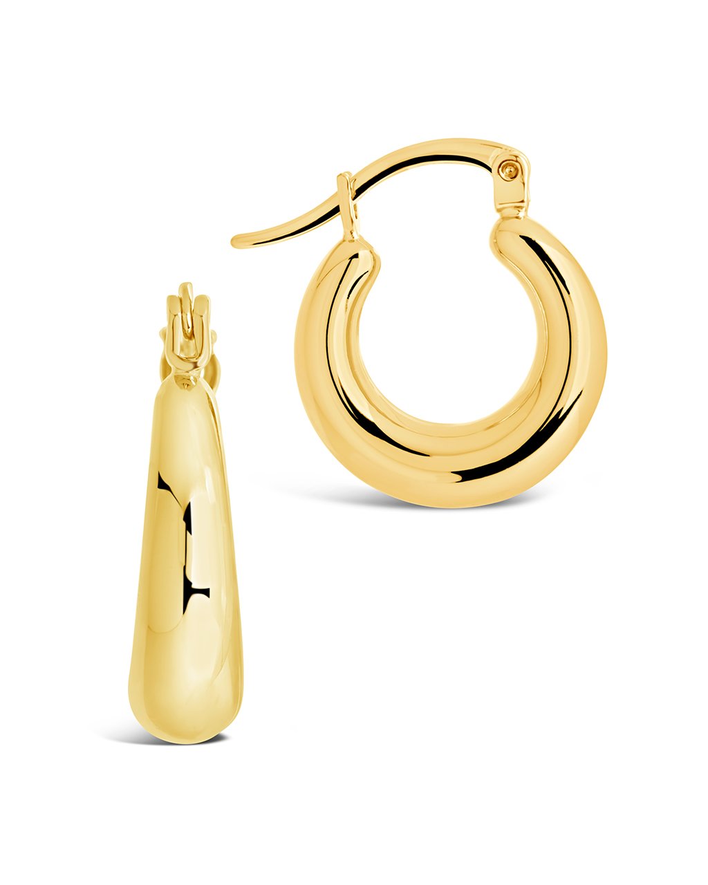 Graduated Tube Hoop Earrings in Gold