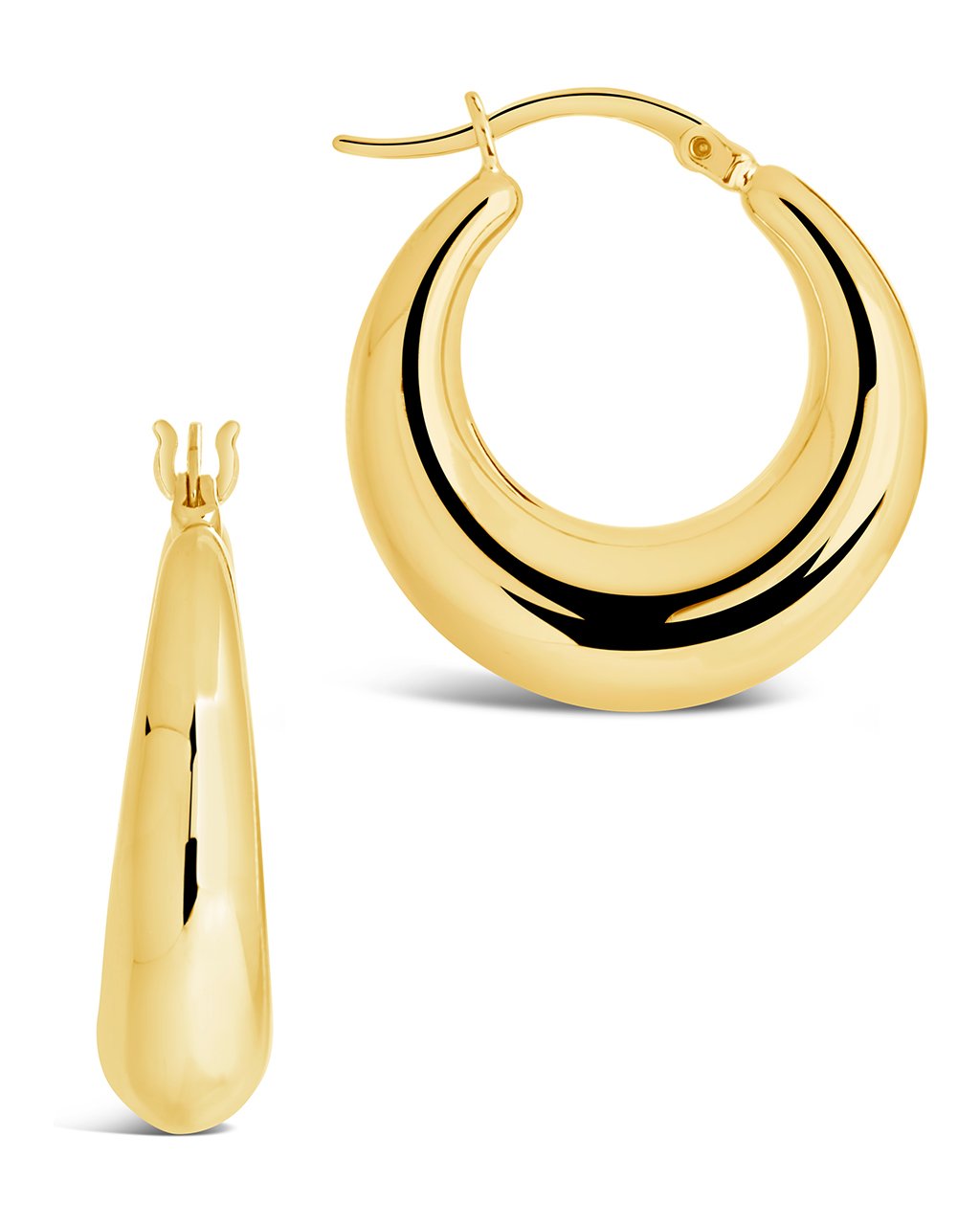 Graduated Tube Hoop Earrings in Gold