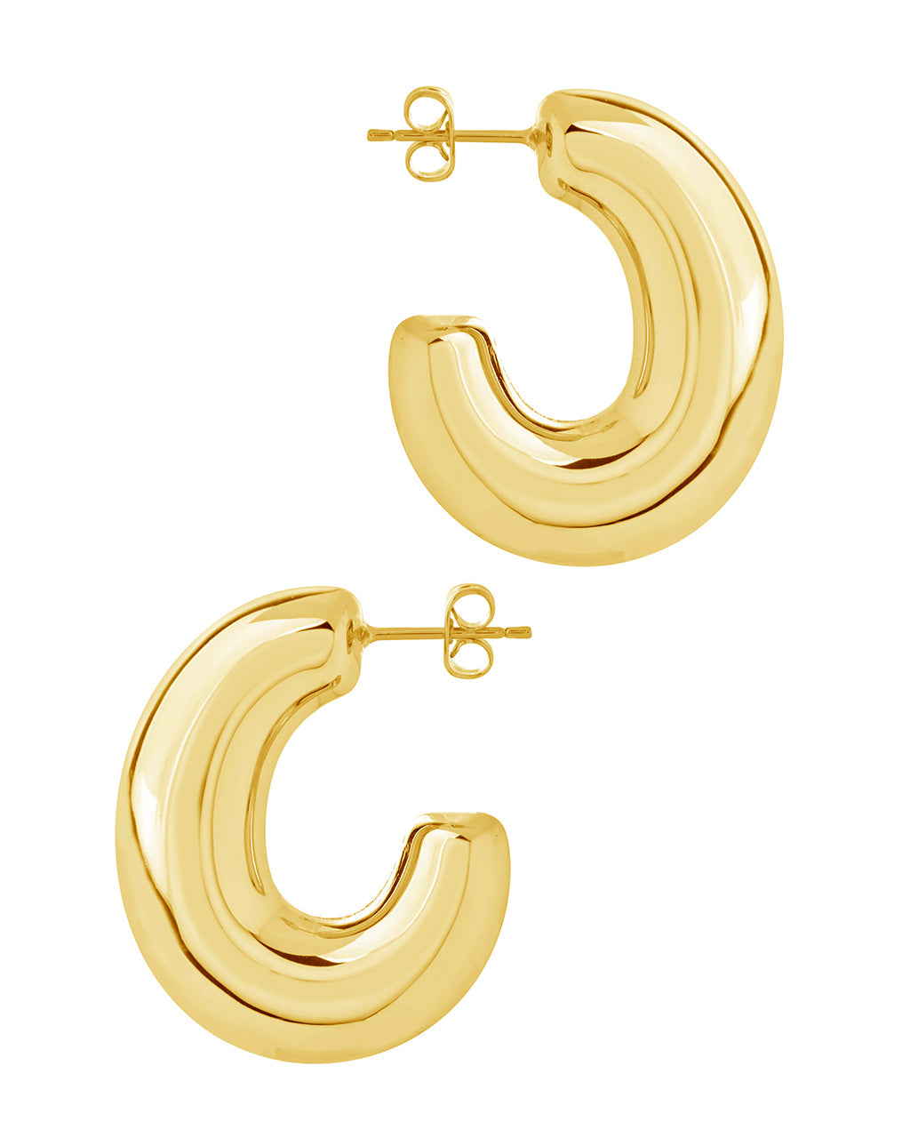 Avril Elongated Chunky Hoop Earrings - view 3