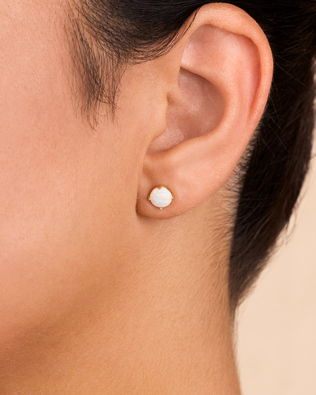 6mm Opal Earring Studs - view 4