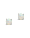 6mm Opal Earring Studs in Silver