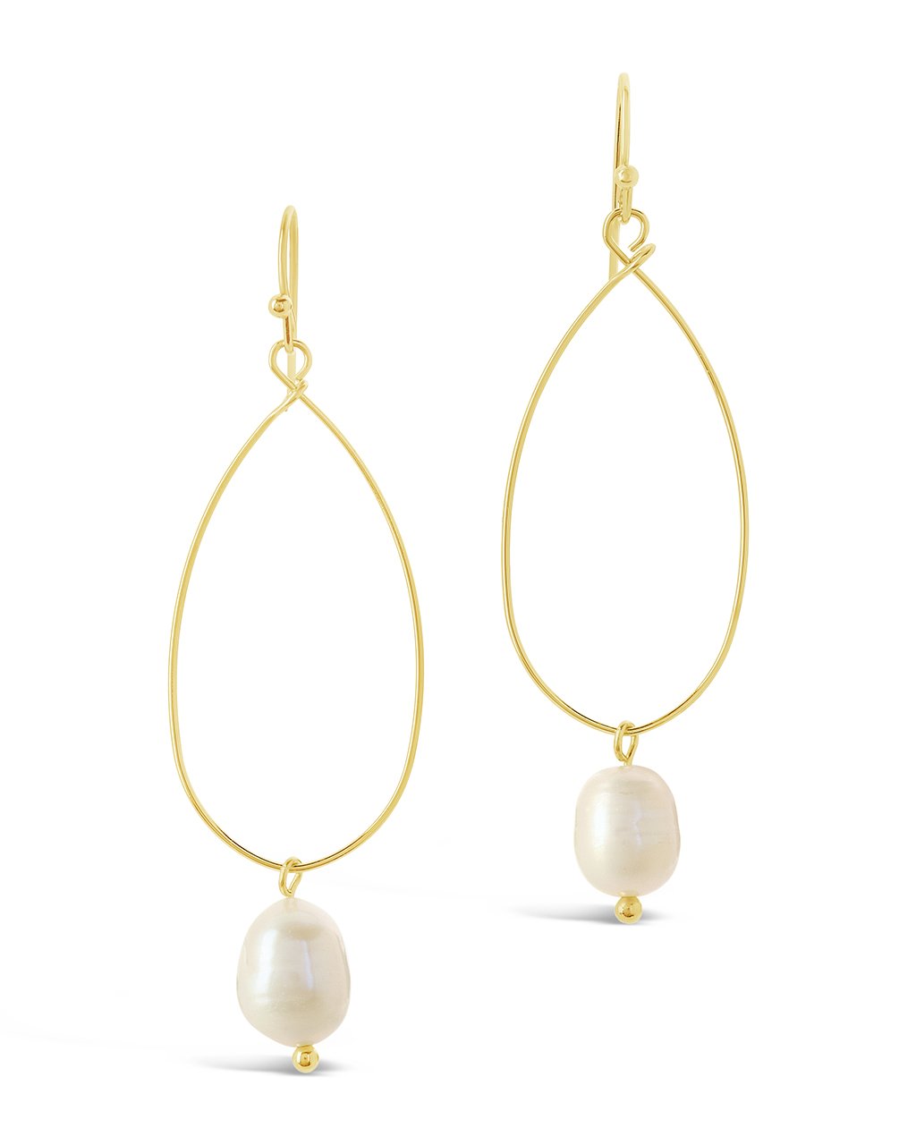 Teardrop Pearl Dangle Earrings - view 6