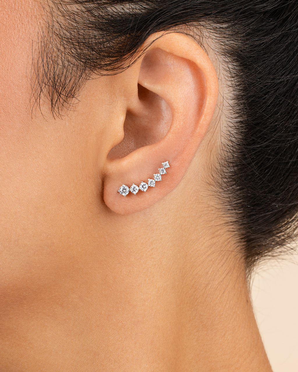 Graduated CZ Crawler Earrings - view 3