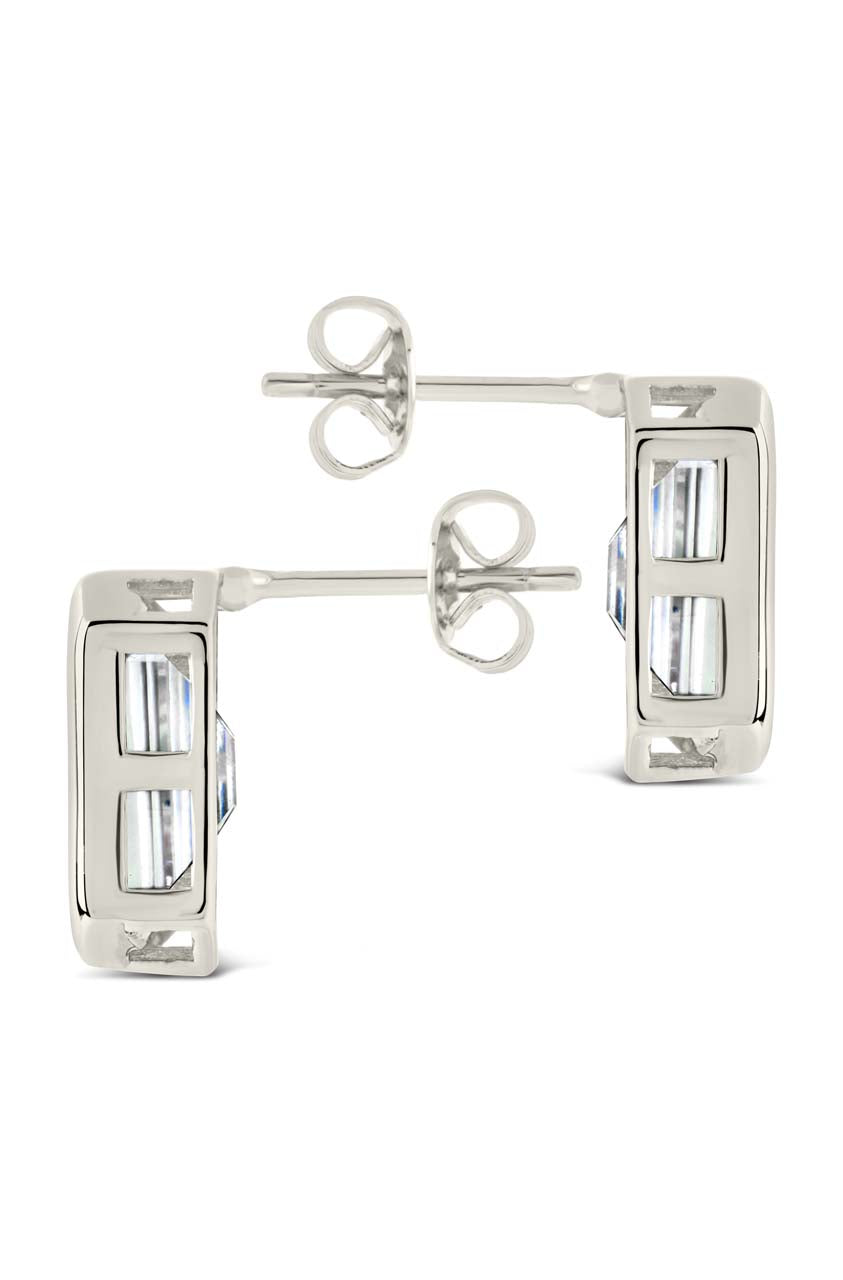Camille Bezel CZ Statement Stud Earrings - view 8