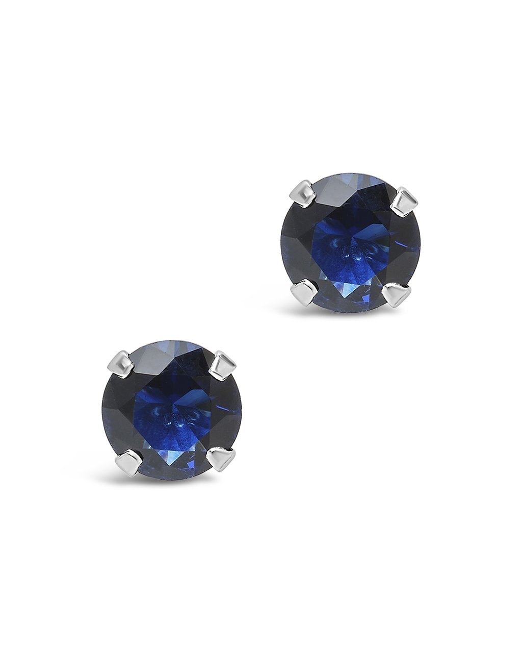 7mm Rainbow CZ Studs in Sapphire