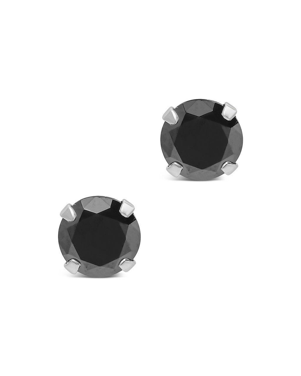 7mm Rainbow CZ Studs in Black