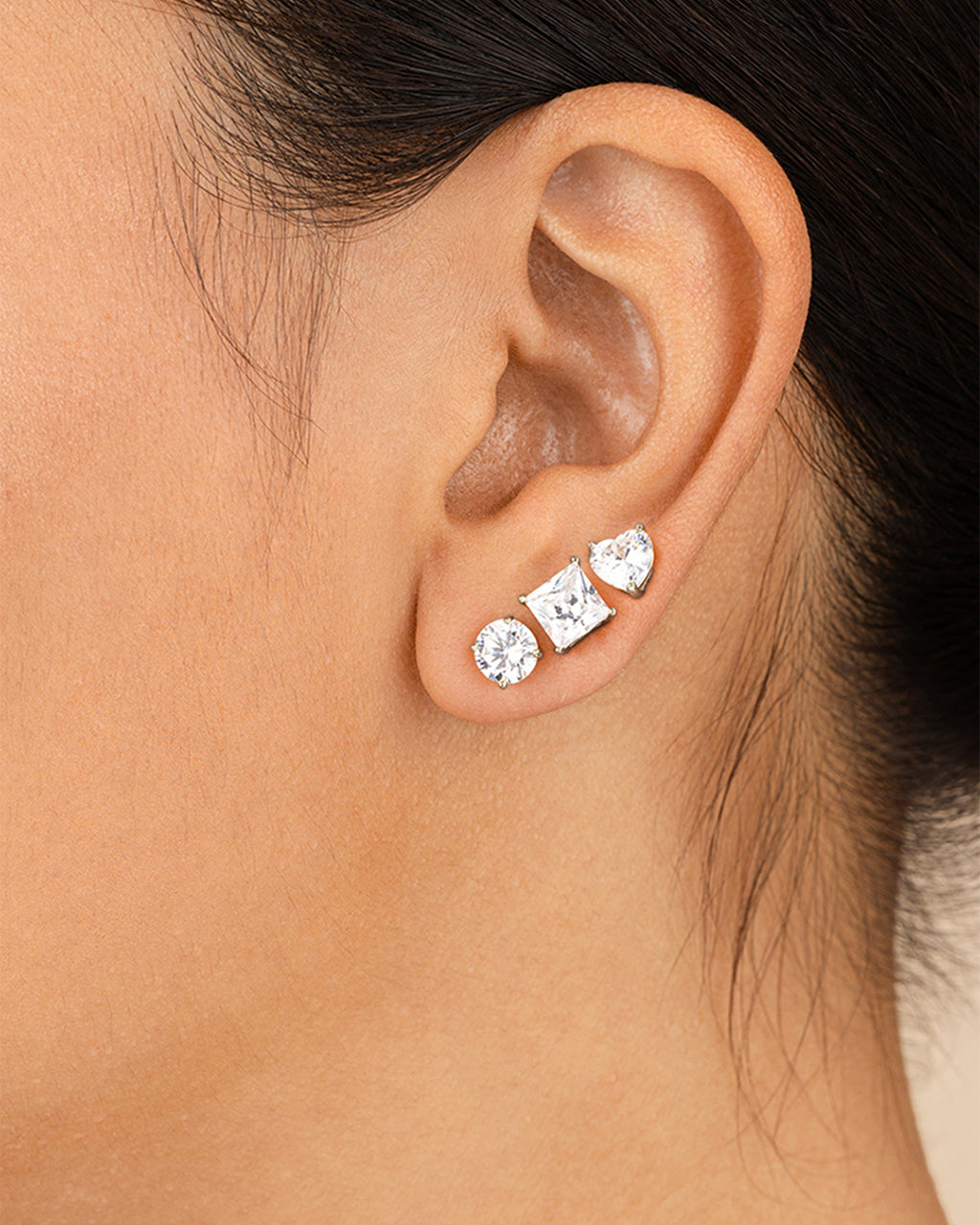 Statement CZ Stud Set of 3 - view 2