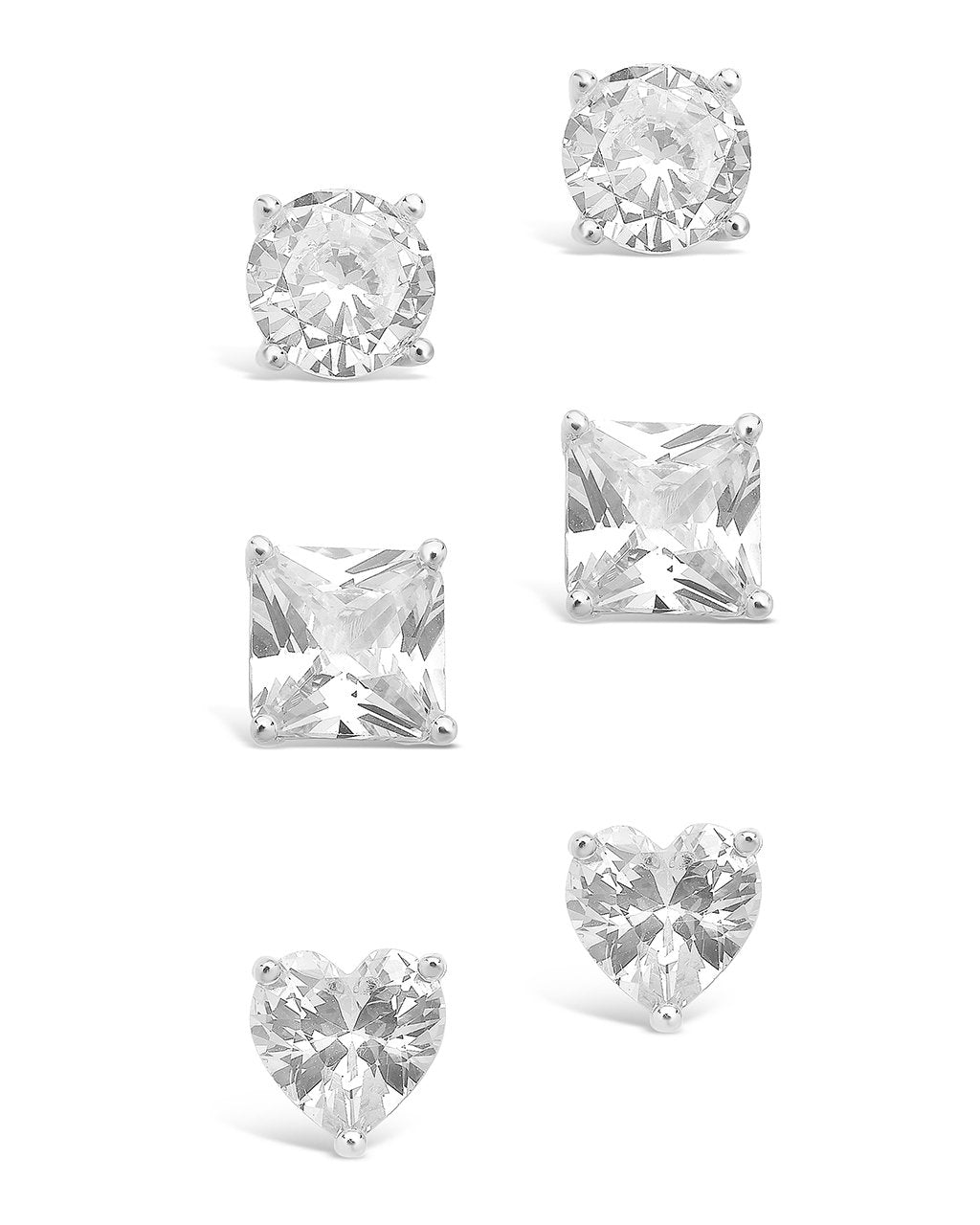 Statement CZ Stud Set of 3 in Silver