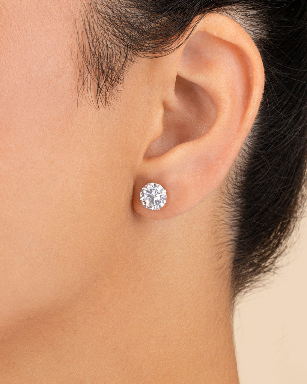8mm CZ Stud Earrings - view 3