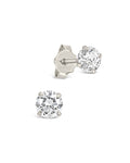 4mm CZ Stud Earrings in Silver