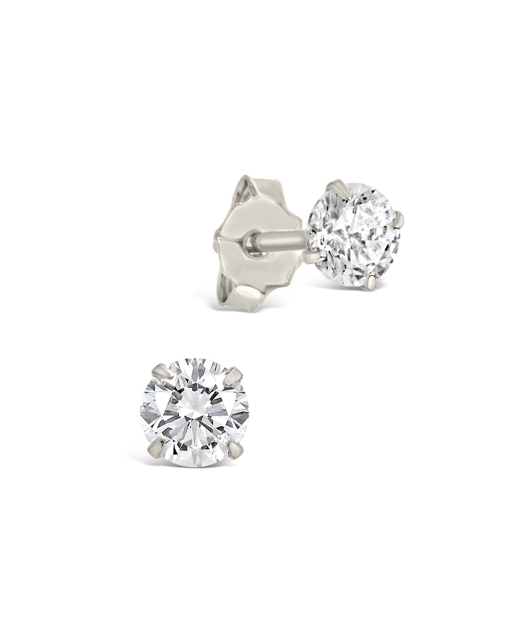 4mm CZ Stud Earrings in Silver